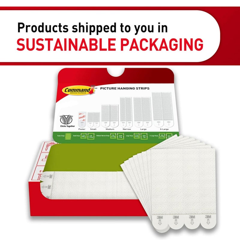 Command 20 lb XL Heavyweight Picture Hanging Strips 20 Pairs (40 Strips), Damage Free Hanging Picture Hangers, Heavy Duty Great for Home Decor, White Adhesive - Image 4